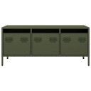  TV-benk olivengrønn 101,5x39x43,5 cm kaldvalset stål 8721102929878