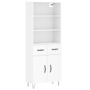  Highboard hvit 69,5x34x180 cm konstruert tre