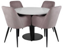 Venture Design Razzia & Comfort spisegruppe Hvit/rosa 4 st stoler & bord 106 cm