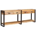  Konsollbord 2 pcs Brun 200 x 33 x 75 cm Heltre grovt mangotre