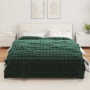  Faux kaninullteppe 4 pcs Mørkegrønn 220 x 240 cm Polyester