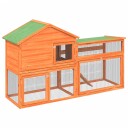 Vidaxl Kaninbur Brun 185.5X60.5X109.5 cm Heltre Furu