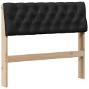  Polstret sengegavl Svart 90 cm Massiv furu