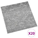  Selvheftende Gulvplanker 30,5 x 30,5 cm 20 pcs PVC Betonggrå