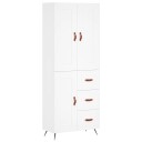 vidaXL Highboard hvit 69,5x34x180 cm konstruert tre 8720845493998