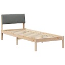  Sengestamme brun og mørkegrå 75 x 190 cm Heltre furu