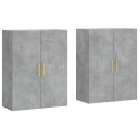  Veggskap 2 stk betonggrå 69,5x34x90 cm 8720845408640