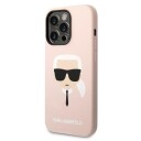 Karl Lagerfeld iPhone 14 Pro Max Deksel med MagSafe - Ikonik Karl's Head Lys Rosa