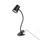 Lindby Ailina LED-bordlampe, klemfot, svart
