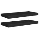 vidaXL Flytende vegghyller 2 stk svart 60x23,5x3,8 cm MDF