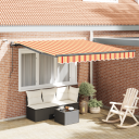  Automatisk Uttrekkbar Markise med LED Gul og Oransje 300x250 cm