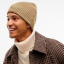 Tommy Hilfiger Th Flag Pima Cotton Beanie   SAFARI CANVAS MELANGE   One Size