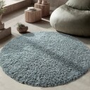 Rundt teppe   Combarro Solid Cotton Shaggy lyseblått Størrelse: Ø 200 cm