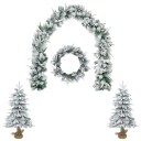 vidaXL Mini juletre 60 cm PVC og PE Grønn og hvit