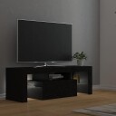 vidaXL TV-benk med LED-lys svart 120x35x40 cm