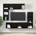  TV benksett 4 pcs Svart eik 37 x 37 x 142.5 cm Konstruert tre