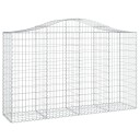 vidaXL Gabionkurver buede 8 stk 200x50x120/140 cm galvanisert jern