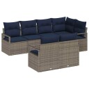 vidaXL Sofa sett 7 stk. Grå polyrotting