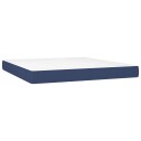 vidaXL Pocket Spring Sengemadrass Medium Blå 160x200x20 cm Stoff