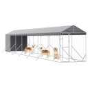 Vidaxl Utendørs Hundekennel Sølv 2X14X2.5 M Galvanisert Stål