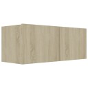 vidaXL TV-benksett 4 stk sonoma eik sponplate