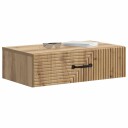 vidaXL Vegghengt Sidebord Artisan eik 59 x 34,5 x 17 cm Konstruert tre