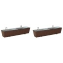 vidaXL Gelender 2 stk. Brun 80 x 17 x 17 cm Metall