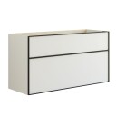Dansani Inzo Alu-ramme Svart Underskap 2 Skuff Hvit Matt / 120cm