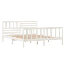 vidaXL Sengeramme hvit heltre 140x190 cm hvit
