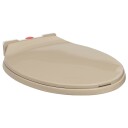 vidaXL Toalettsete myktlukkende med hurtigutløsing beige oval