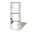 vidaXL Skoskap 5 hyller speil eik 63x17x169,5 cm