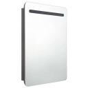 vidaXL LED-speilskap til bad blank grå 60x11x80 cm