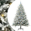  Kunstig forhåndsbelyst juletre med kule sett grønn 240 cm