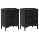 vidaXL Nattbord 2 stk svart 40x30x55 cm heltre furu