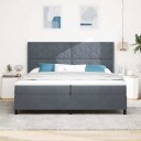  Box Spring Seng med Madrass & LED Mørkegrå 200x200 cm Fløyel