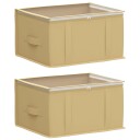 vidaXL Lagerboks med gjennomsiktig toppvindu Krem 50 x 30 x 25 cm