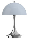 Louis Poulsen Panthella 160 Portable Bordlampe V3 Krom Opal Grå Lampemesteren