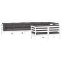 vidaXL Hagesofagruppe med puter 8 deler hvit heltre furu