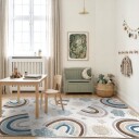 Barneteppe Rainbow Potpourri krem/multi Størrelse: 130 x 190 cm