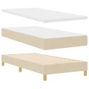  Box Spring Seng med Madrass Krem 100x200 cm Stoff