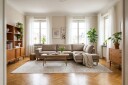 Scandi Dyp 4 seters sofa med sjeselong høyre i fløyel  