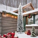 vidaXL Slankt kunstig juletre med flokket snø grønn 240 cm PVC