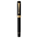 Parker Duofold Centennial Fountain Pen  Classic Svart with Gull Trim  Fine Solid Gull Nib  Svart Ink and Convertor  Premium Gift Box