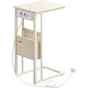 Nattbord 30 x 40 x 62 cm med strømuttak og USB porter   Hvit