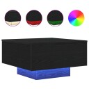  Kaffebord med LED lys Svart Eik 55x55x31 cm