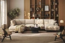Copenhagen Premium 5 personers Venstrevendt U formet Dyb Sofa med Divan og Chaiselong i Chenille   Beige