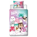 Licens Squishmallows sengetøy – 150x210 cm – Squishmallows 2 i 1 sengesett – 100 % bomull