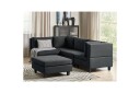 4 sits Hörnsoffa med fotpall Beliani Unstad Beige/svart Black  