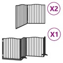 Vidaxl Hundeport Sammenleggbar 8 Paneler Svart 640 cm Poppeltre