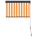 vidaXL Utendørs rullegardin 100x250 cm hvit og oransje
